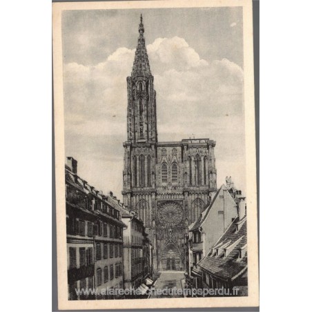 Carte postale La Cathédrale, rue Mercière, Strasbourg, 1920 - Bas-Rhin, Alsace, Vieux Strasbourg,