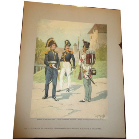 88 planches, Les garnisons d'Alsace au 19e siècle, Fritz Kieffer, 1911 - uniformes militaires , gravures, armée,