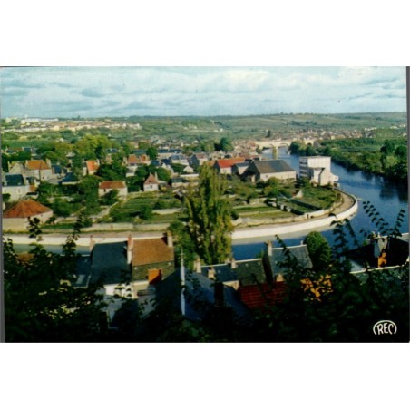 Argenton-sur-Creuse, la boucle de la Creuse, carte postale département Indre 36,