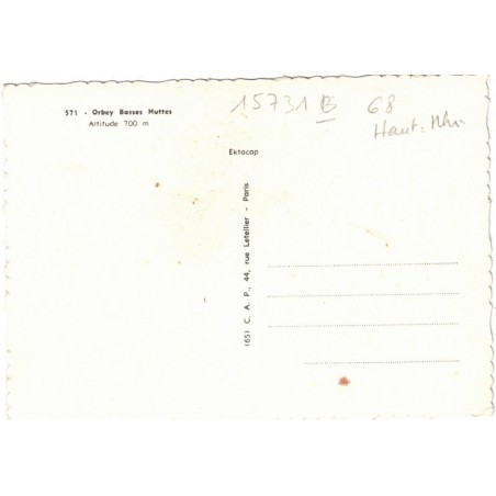 Orbey Basses Huttes, carte postale département Haut-Rhin 68 - village alsacien, église, Alsace,