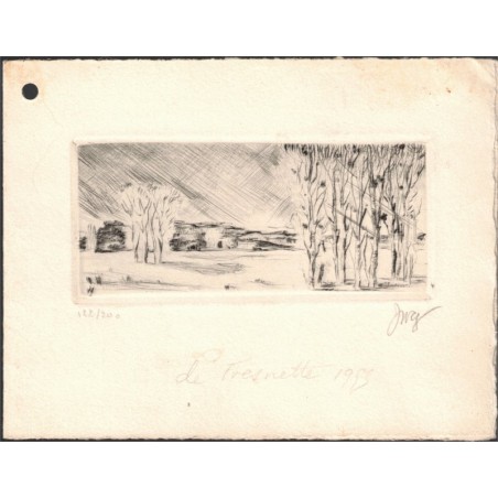Lithographie Orée du bois, De Fresnette 1989, numérotée -