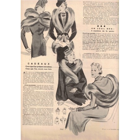 Mode Pratique et Françoise réunies, 21 nov 1936 N°47  - mode 1930, vintage, magazines mode, couture, décoration