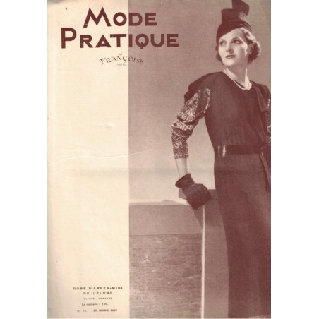 Mode Pratique et Françoise réunies, 20 mars 1937 N°12  - mode 1937, vintage, magazines mode, couture