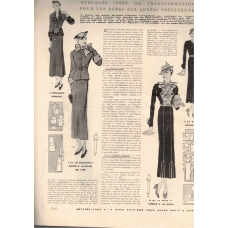 Mode Pratique et Françoise réunies, 2 nov 1934 N°44  - mode 1930, vintage, magazines mode, couture