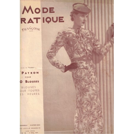 Mode Pratique et Françoise réunies, 8 mai 1937 N°19  - mode 1930, vintage, magazines mode, couture