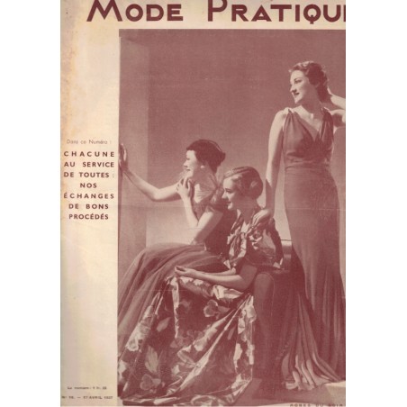 Mode Pratique et Françoise réunies, 17 avril 1937 N°16  - mode 1930, vintage, magazines mode, couture