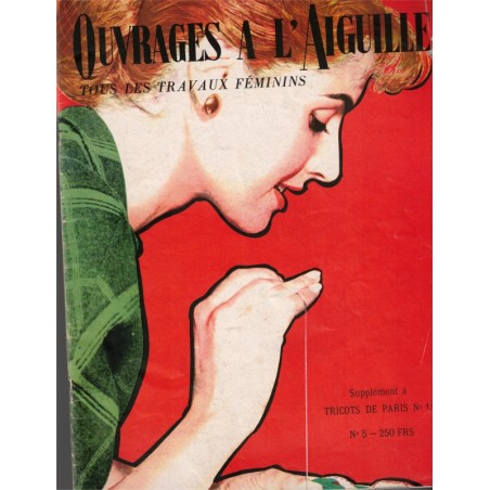 Ouvrages à l'aiguille 1950, Tricots de Paris - magazine féminin, broderie, couture, mode 1950