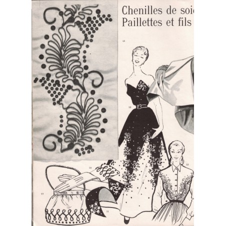 Ouvrages à l'aiguille 1950, Tricots de Paris - magazine féminin, broderie, couture, mode 1950