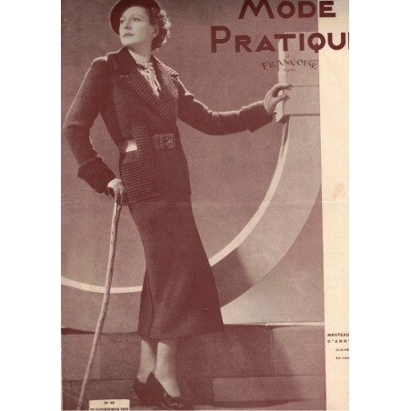 Mode Pratique et Françoise réunies, 28 nov 1936 N°48  - mode 1930, vintage, magazines mode, couture