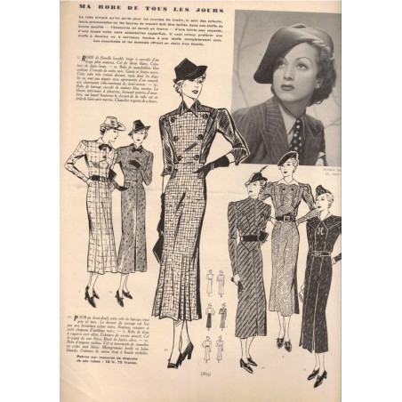 Mode Pratique et Françoise réunies, 28 nov 1936 N°48  - mode 1930, vintage, magazines mode, couture