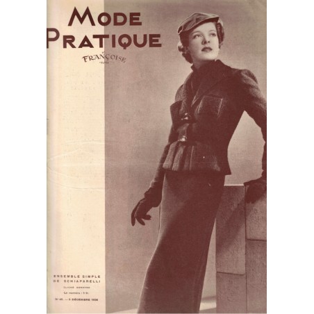 Mode Pratique et Françoise réunies, 5 déc 1936 N°49  - mode 1930, vintage, magazines mode, couture