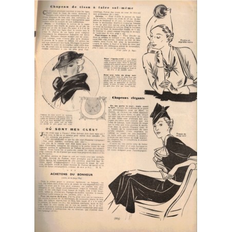 Mode Pratique et Françoise réunies, 5 déc 1936 N°49  - mode 1930, vintage, magazines mode, couture