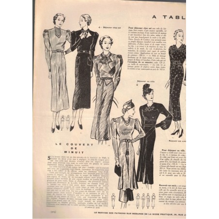 Mode Pratique et Françoise réunies, 12 déc 1936 N°50  - mode 1930, vintage, magazines mode, couture, cuisine