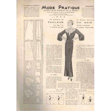 Mode Pratique et Françoise réunies, 15 déc 1934 N°50  - mode 1930, vintage, magazines mode, couture