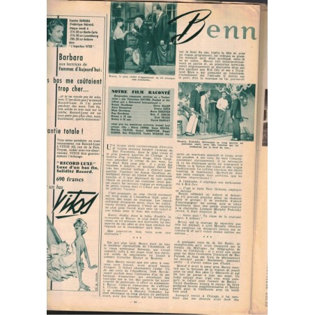Femmes d'Aujourd'hui 1956 N°598 - mode 1950, vintage, magazines mode, couture, tricot, cinéma, Danielle Darrieux, Benny Goodman