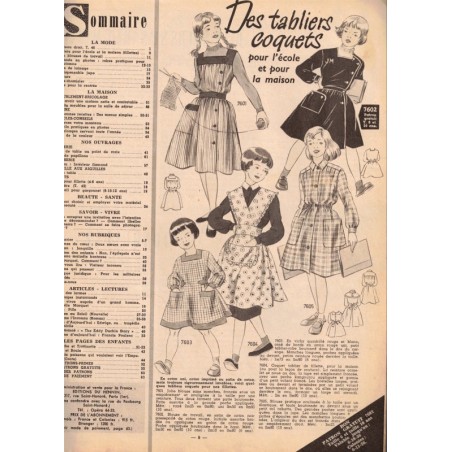 Femmes d'Aujourd'hui, 6 sept 1956 N°592  - mode 1950, vintage, magazines mode, cinéma, spectacles