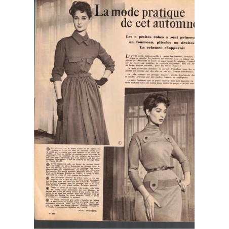 Femmes d'Aujourd'hui, 6 sept 1956 N°592  - mode 1950, vintage, magazines mode, cinéma, spectacles