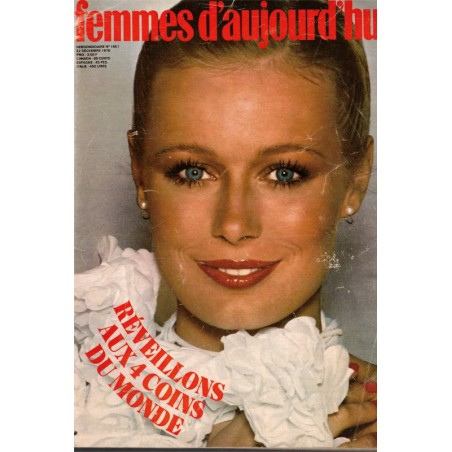 Femmes d'Aujourd'hui, 22 déc 1976 N°1651  - réveillon, mode 1970, vintage, magazines mode, couture, cuisine, roman-photos