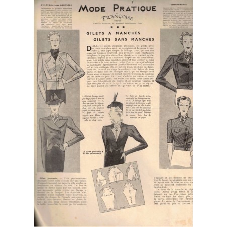 Mode Pratique et Françoise Réunies, 26 déc 1936 N°52  - mode 1930, vintage, magazines mode, couture