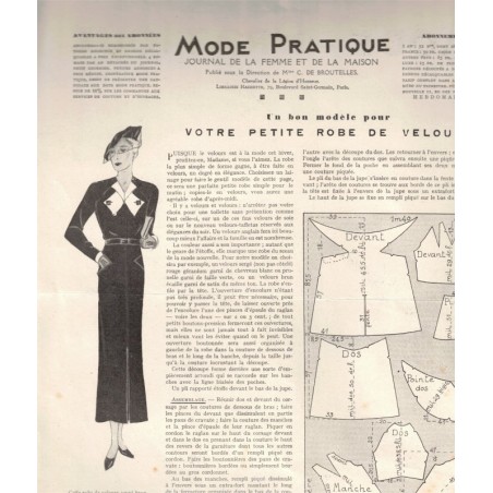 Mode Pratique, 22 déc 1934 N°51  - mode 1930, vintage, magazines mode, couture