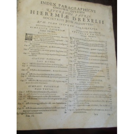 Daté de 1643, Jeremias Drexell, Opera Omnia T. 2 - édition XVIIe s., latin, théologie,