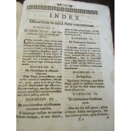 Daté de 1725, Paulo Segneri, Homo Christianus sive Discursus morales, Partie 3 - édition XVIIIe s., latin, théologie,