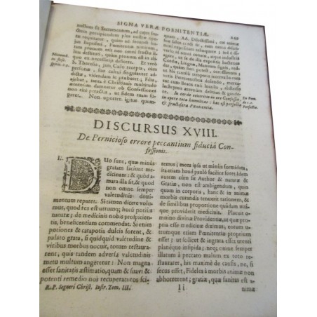 Daté de 1725, Paulo Segneri, Homo Christianus sive Discursus morales, Partie 3 - édition XVIIIe s., latin, théologie,