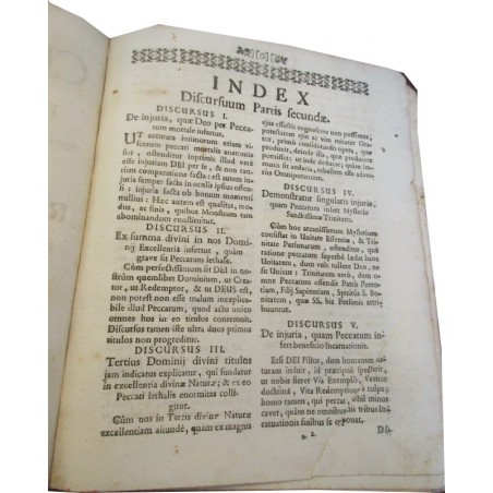 Daté de 1725, Paulo Segneri, Homo Christianus sive Discursus morales, Partie 2 - édition XVIIIe s., latin, théologie,