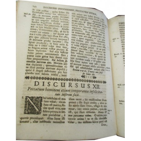 Daté de 1725, Paulo Segneri, Homo Christianus sive Discursus morales, Partie 2 - édition XVIIIe s., latin, théologie,