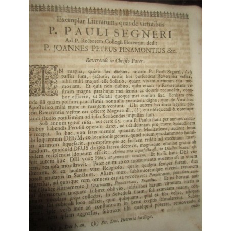 Daté de 1725, Paulo Segneri, Homo Christianus sive Discursus morales, Partie 1 - édition XVIIIe s., latin, théologie,