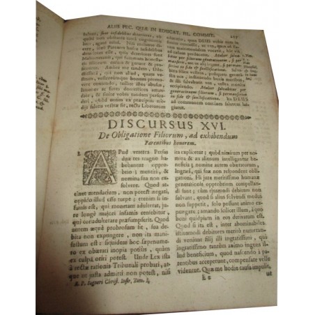 Daté de 1725, Paulo Segneri, Homo Christianus sive Discursus morales, Partie 1 - édition XVIIIe s., latin, théologie,