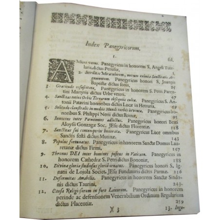 Daté de 1725, Paulo Segneri, Panegyrici Sacri - édition XVIIIe s., théologie, latin, Jésuite,