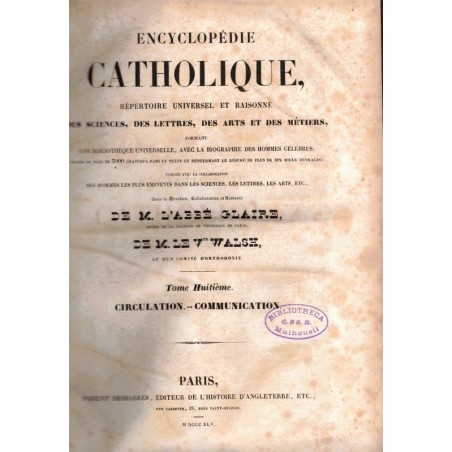Chemins de fer, en 1840 - Encyclopédie catholique, Abbé Glaire et Le Wash, 1841, Tome 8  - trains, industrie XIXe siècle