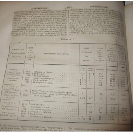 Chemins de fer, en 1840 - Encyclopédie catholique, Abbé Glaire et Le Wash, 1841, Tome 8  - trains, industrie XIXe siècle