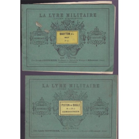 La lyre militaire, harmonie fanfare, Baryton et piston ou bugle, Louis Couturier - armée, partition, musique
