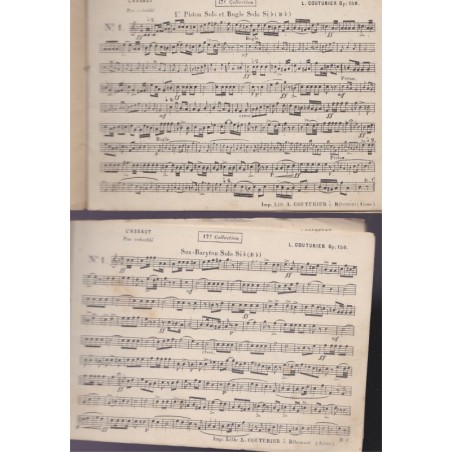La lyre militaire, harmonie fanfare, Baryton et piston ou bugle, Louis Couturier - armée, partition, musique