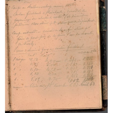 1845, Cubage des arbres d'après le système métrique, Dannbach Strasbourg - arbres, manuscrit, alsatiques, généalogie, Barr,