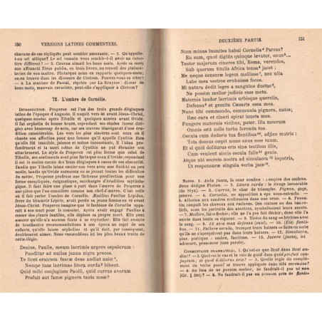 Versions latines commentées, H. Petitmangin, 1942 - classes de Troisième, Seconde, Première, manuels latin