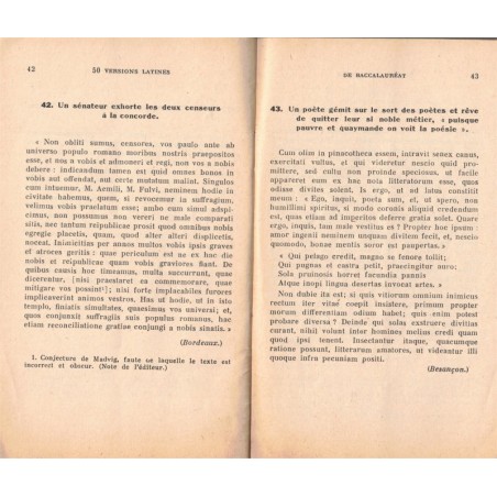 50 versions latines de baccalauréat, 4e série, Schrickle, 1956 - manuels latin, annales baccalauréat,