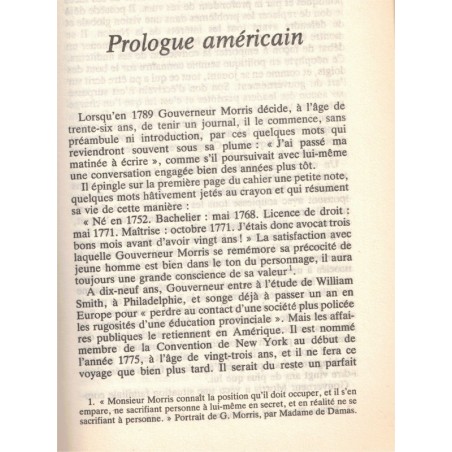 Un diplomate américain sous la Terreur, le Gouverneur Morris, Jean-Jacques Fiechter, 1983 - Révolution de 1789, Etats-Unis,