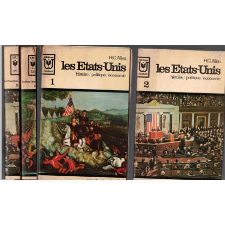 Les Etats-Unis histoire politique économie, 2 tomes, Allen, Marabout 1967 - politique américaine, histoire Amérique, Etats-Unis,