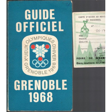 Xe Jeux Olympiques d'hiver, Guide officiel Grenoble 1968 -, sports d'hiver, stations de ski, Grenoble, ski, publicitaire, Isère,