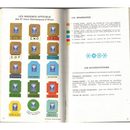 Xe Jeux Olympiques d'hiver, Guide officiel Grenoble 1968 -, sports d'hiver, stations de ski, Grenoble, ski, publicitaire, Isère,