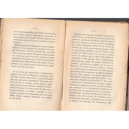 Mexique, quatre lettres du Maréchal Bazaine, Victor Considerant, 1868 - Napoléon III, guerre du Mexique,