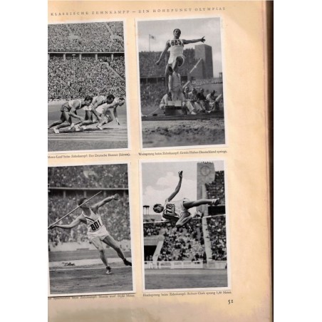 1936 Jeux Olympiques Berlin - Olympia 36 Die Olympischen Spiele in Berlin, T2 - propagande nazisme, sport, vignettes,