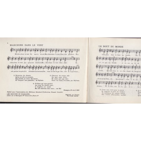 Vents de chez nous, Jean Riondet et Pierre Amiot, 1954 - jeunesse, chants, partitions