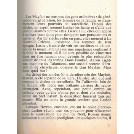 L'heure des sorcières, Anne Rice, 1996 - suspense, frayeur, terreur,