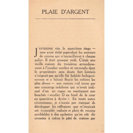 Plaie d'argent, Alain Serdac, 1928 -