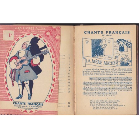 Chants français, Bonnafous, les livres roses pour la jeunesse, 1941 - comptines
