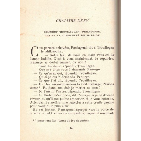 Oeuvres de Rabelais - Gargantua, Pantagruel, tome 2, - littérature XVIe siècle, marron éditions Rencontre,
